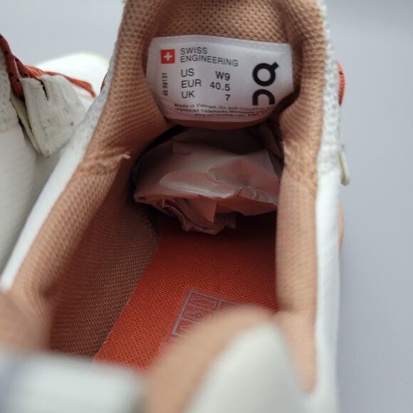 ON CLOUDAWAY ICE CHILI RED GREY WHITE RUNNING SHOES SZ 9 Womens - Picture 11 of 16